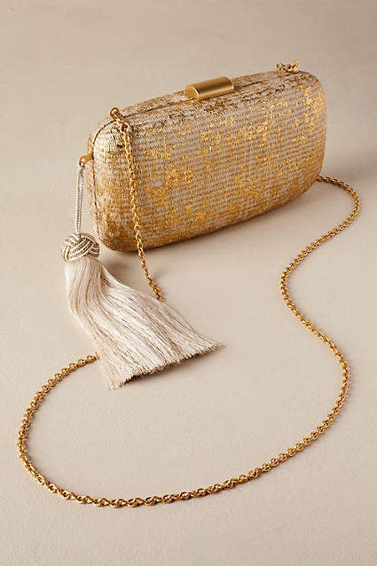 Anthropologie Delphine Straw Clutch