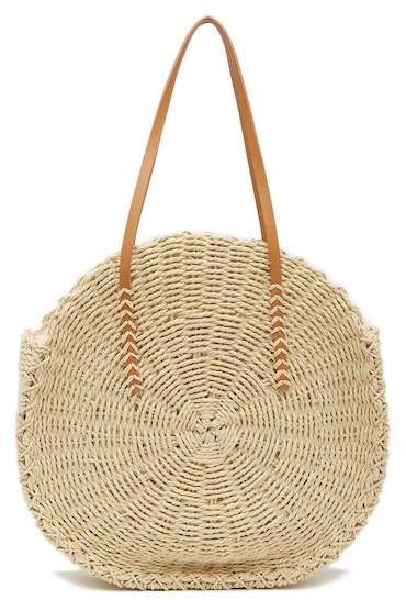 Melie Bianco Ciara Round Straw Bag