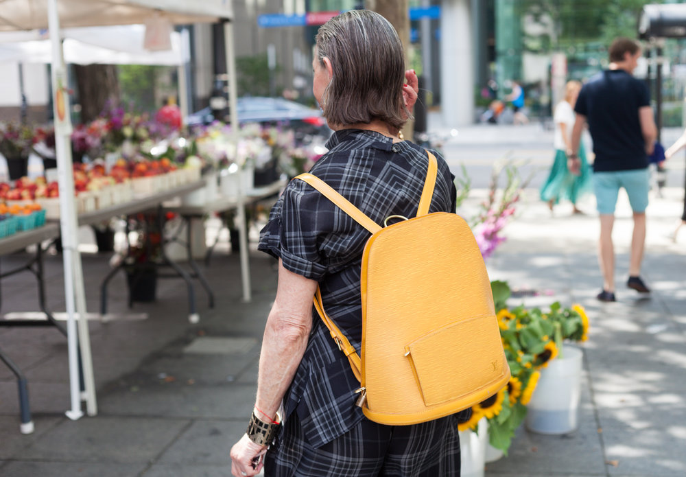 Honey Good sometimes opts for a backpack when choosing a purse