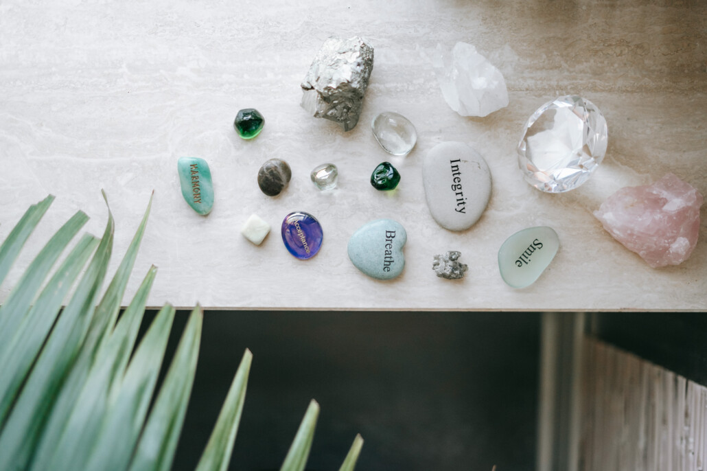 crystals and rocks after experiencing the sacred labyrinth