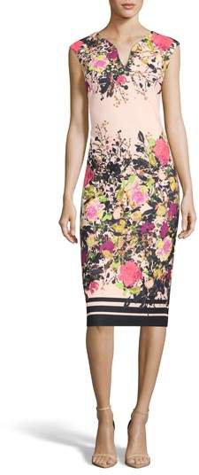 ECI Floral Print Sheath Dress