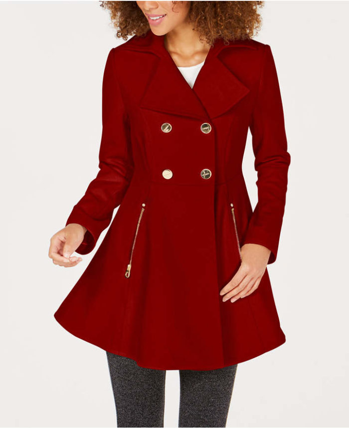 Shelli Segal Red Peacoat