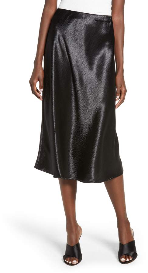 Love, Fire Satin Midi Skirt