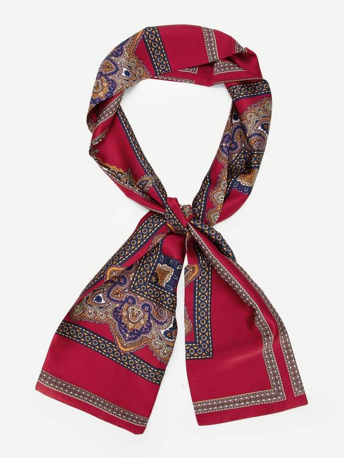 SheIn Men Mixed Print Skinny Scarf