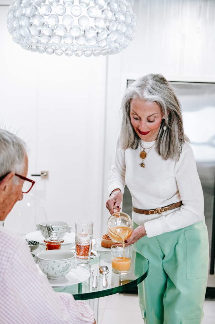 Honey Good is content as she serves her adoring husband breakfast