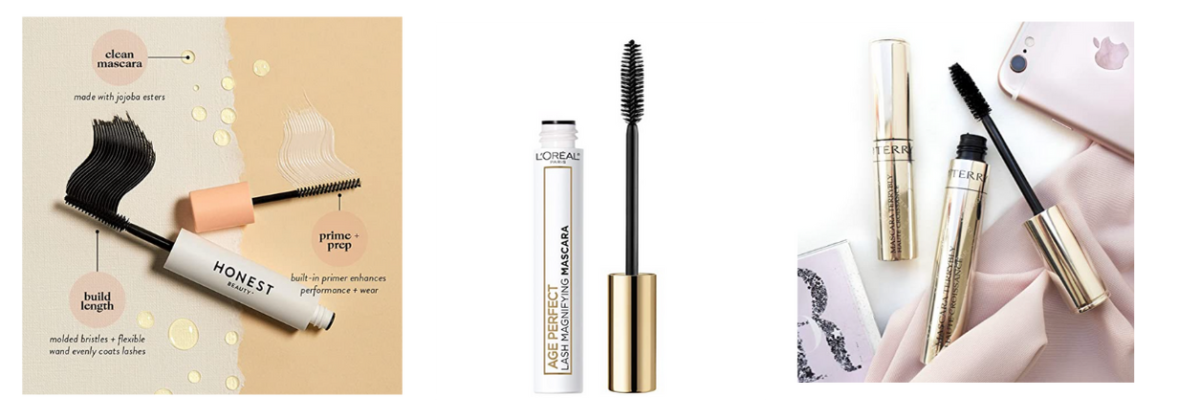 Honest Beauty Extreme Length Mascara + Primer , L'Oreal Paris Age Perfect Lash Magnifying Mascara, By Terry Terrybly Growth Booster Mascara Easy Fall Makeup Looks