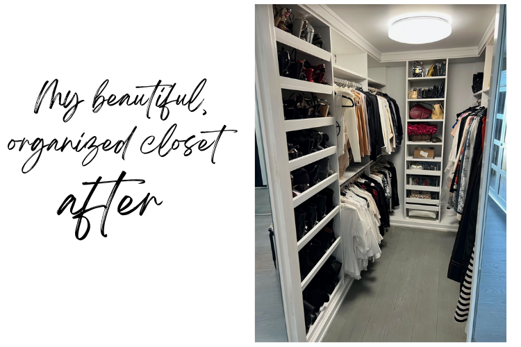 Honey Good's Beautiful, organized closet "after" photo