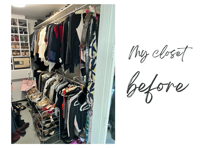 Honey Good's Closet "before" disorganized and cluttered