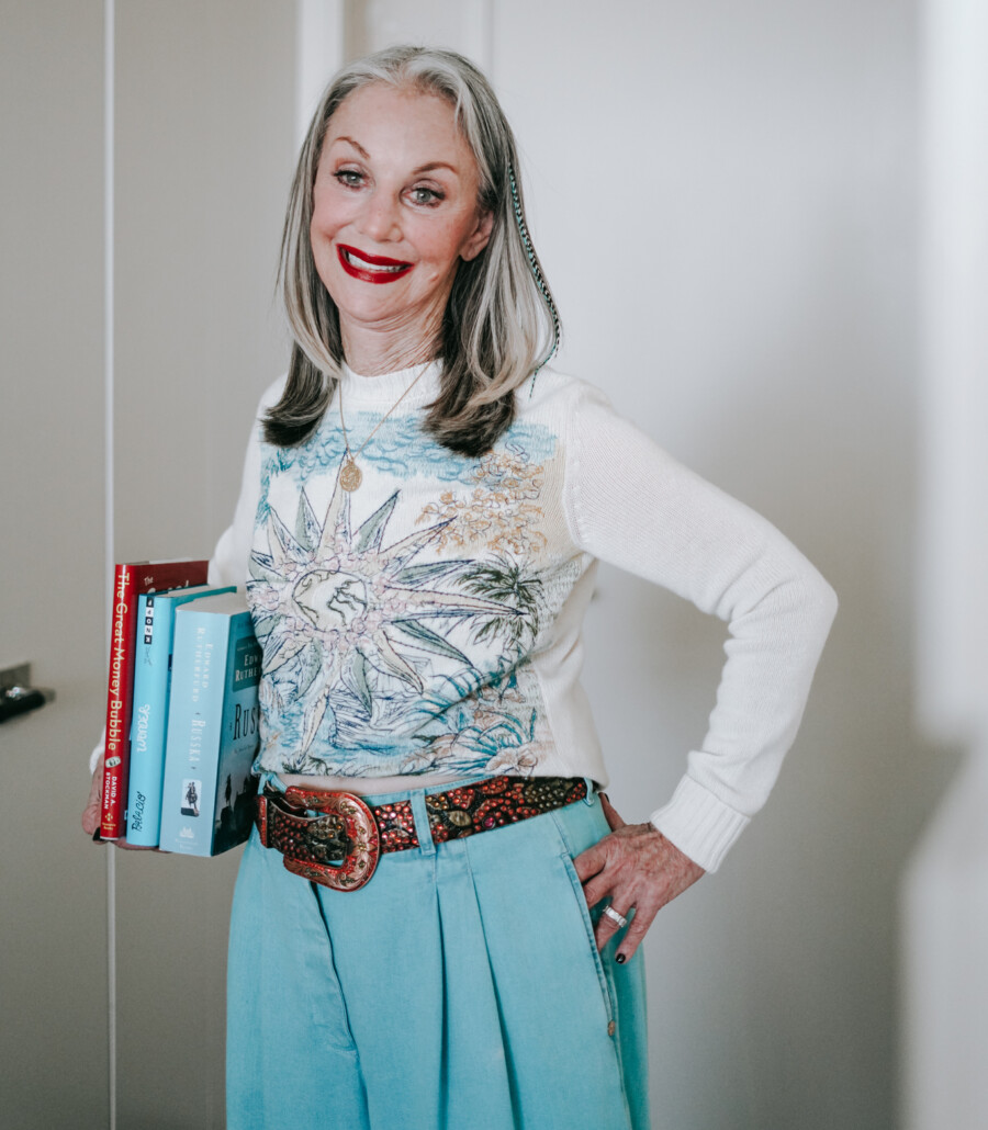 Honey Good hand on hip with books