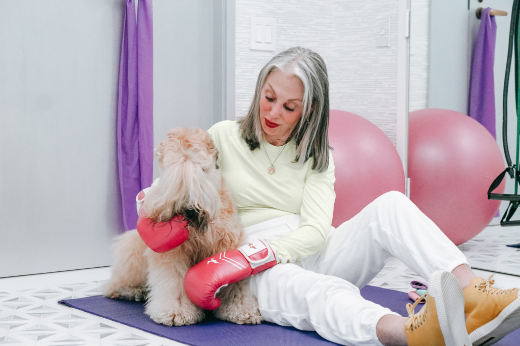 Honey with her dog America, dogs are a great avenue of friendship to combat loneliness