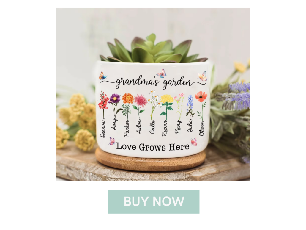mother's day gift of personalized planter