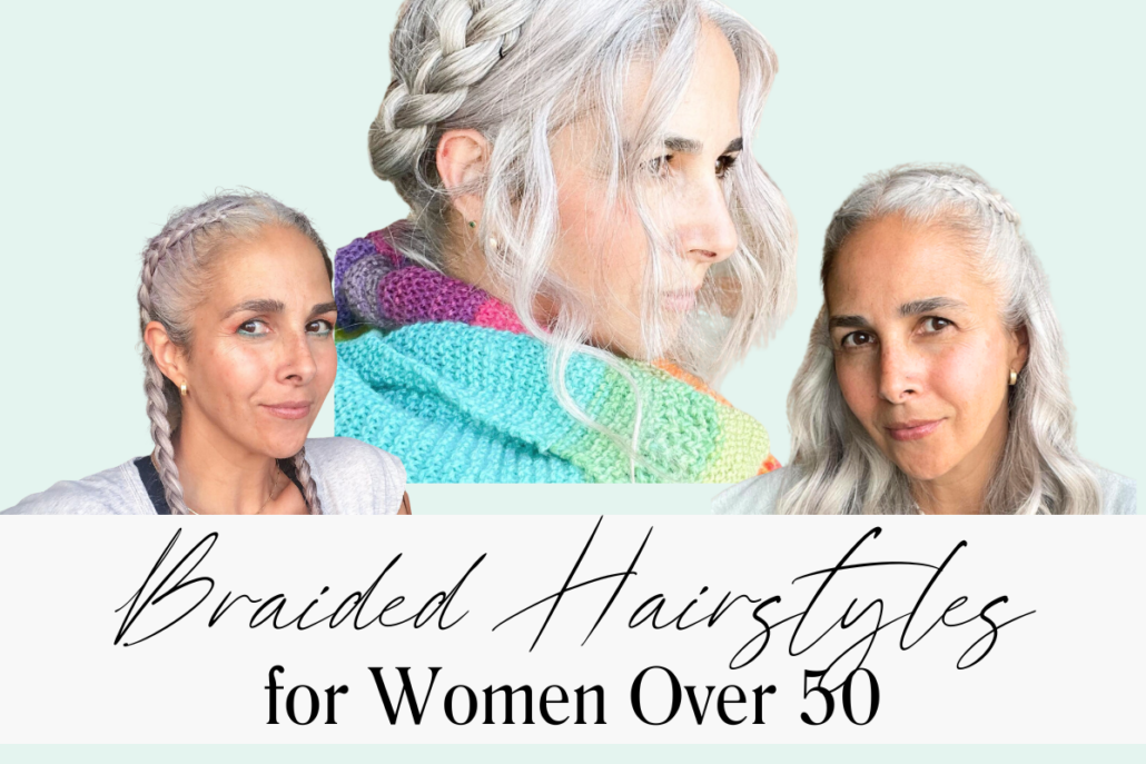 gray-haired women showing three Gray Braided Hairstyles for Women after 50