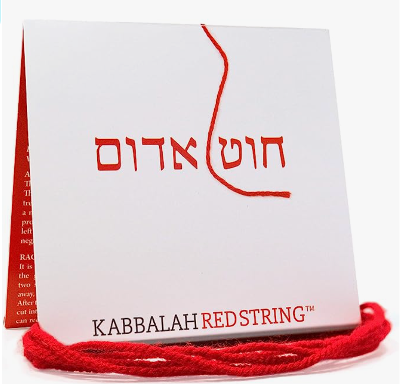 The Original Kabbalah Red String Bracelet from Israel in white card packaging, where Honey buys them if she runs out of the ones she sources from Isreal.