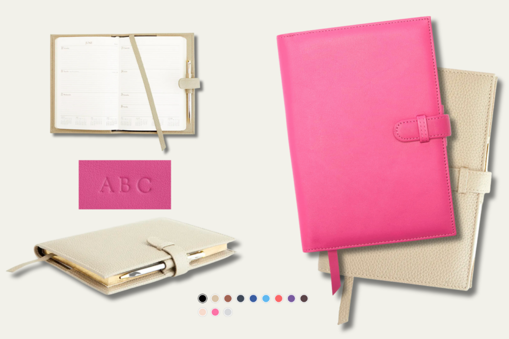 Goal planning leather notebooks with personalization 