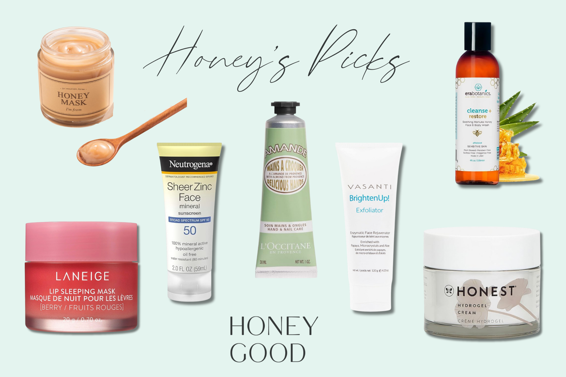 Image of graphic with images of products that are perfect to transition your skincare routine from summer to fall.
