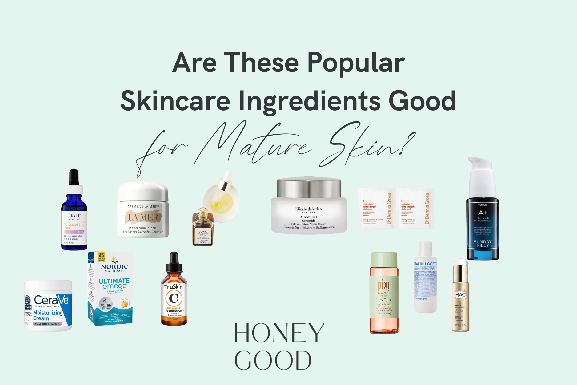 image of graphic with mature skincare ingredients