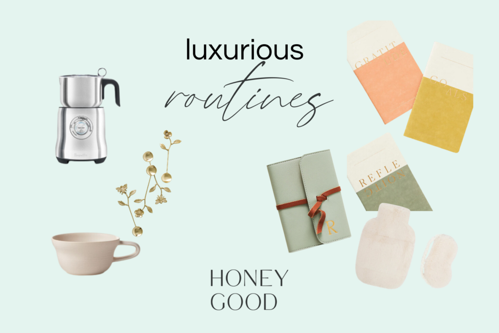 image of graphic with hygge luxurious routines