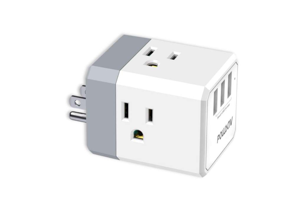 Three outlet and usb plug
