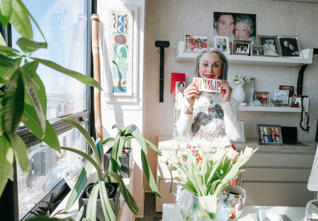 Honey daydreams in her office