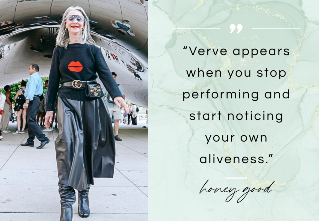 a quote from Honey about verve