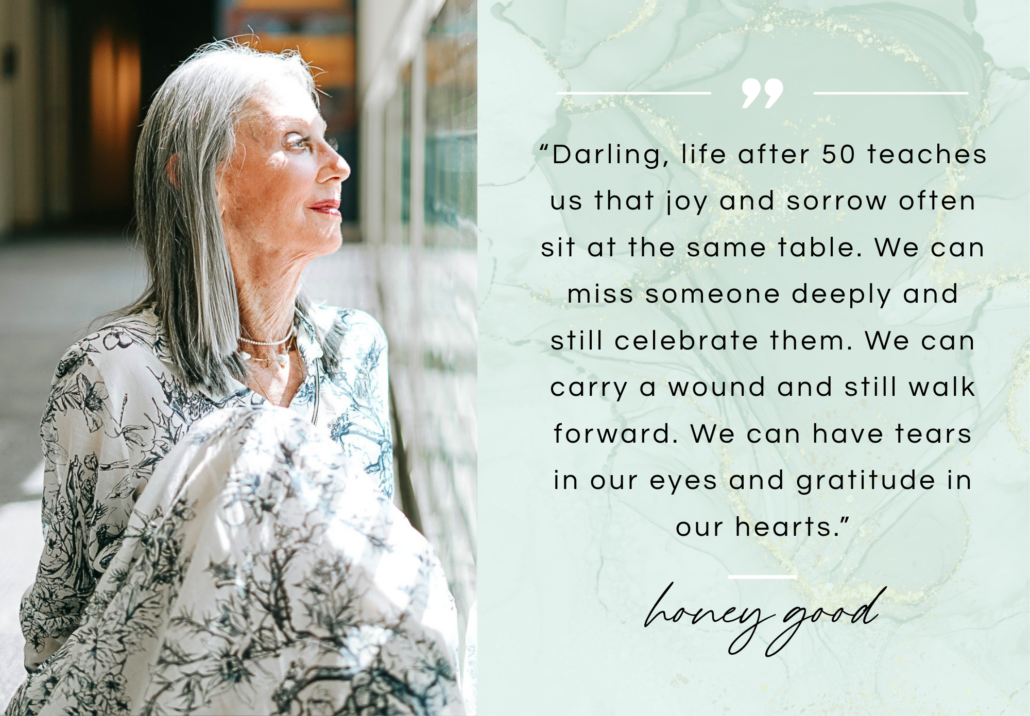 an image of Honey looking a far with a quote next to her photo