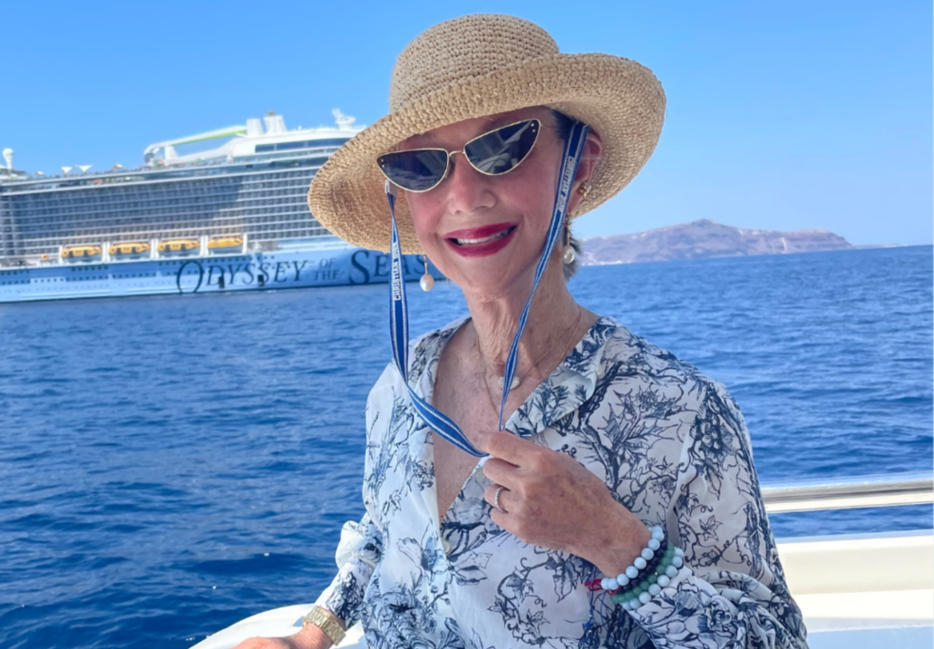 a photo of Honey on a board traveling the world